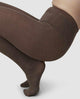 Ylva Wool Fishbone Tights Opaque - Mid Brown